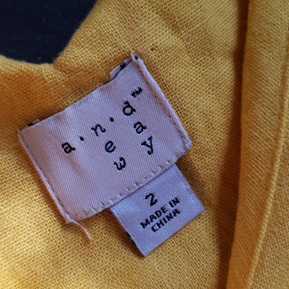A.n.  day yellow dress Size 2 - Picture 8 of 16